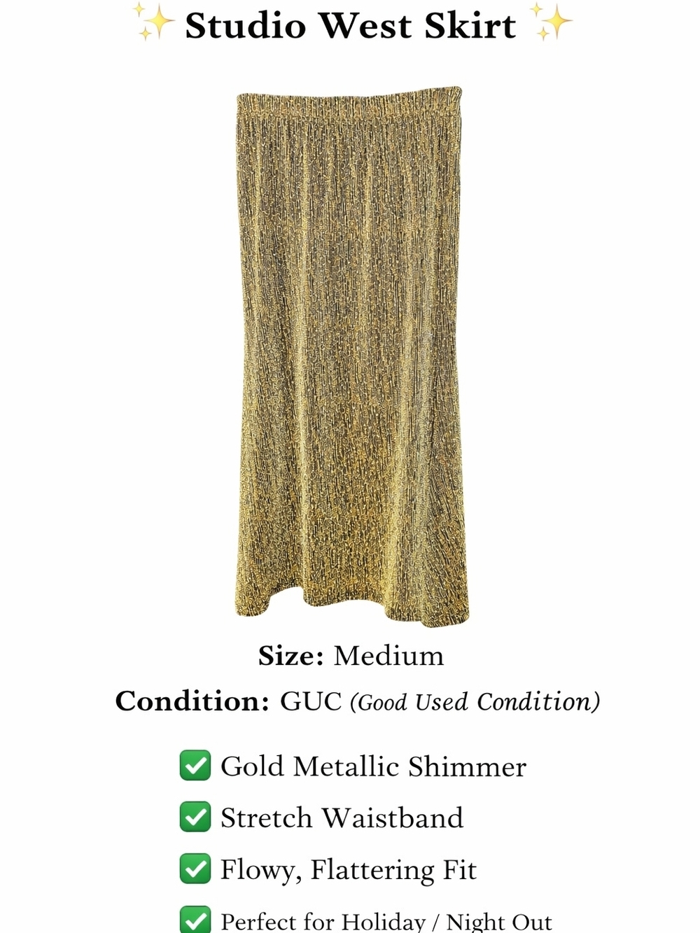 Studio West Gold Shimmer Maxi Skirt